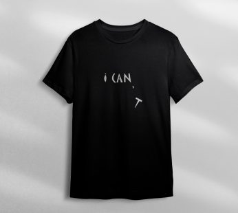 “I can” black mockup t-shirt
