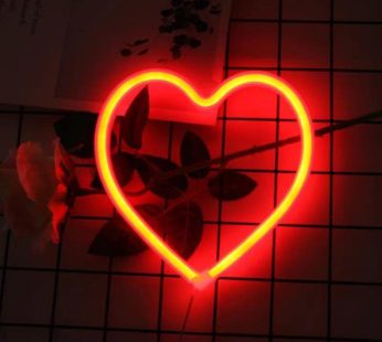 EXF Red Heart Neon Sign, Battery Operated or USB Powered LED Neon Light for Party, Valentines Decorations Lamp, Table & Wall Decoration Light for Girl’s Room Dorm Wedding Anniversary Home Decor