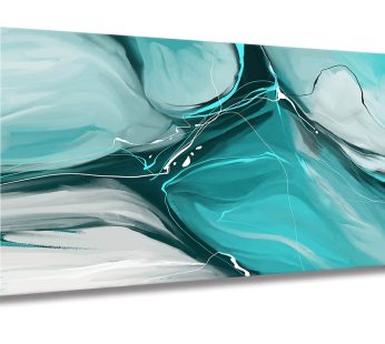 Large Canvas Painting Abstract Wall Art Teal Wall Art Living Room Canvas Wall Decor Bedroom Wall Art Office Wall Art Home Decor Abstract Watercolor Art Kitchen Poster Art Wall Decor Painting 20″x40″x1