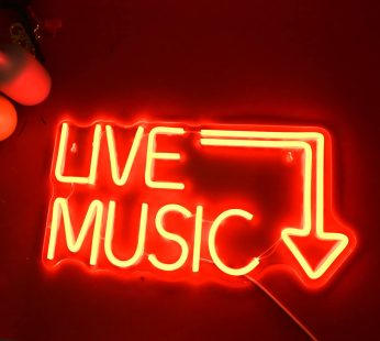 LIve Music Led Neon Signs – Handcrafted Led Signs 17*11 inches – Wall Decor Led Light For Nightclub,Bar or Bedroom,Music Stadio