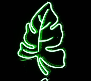 WLHOPE Green Leaf Neon Sign Leaf Neon Sign for Wall Decor Handmade Leaf Neon Light Green Led Sign for Bedroom Home Bar Balcony Living Room Decor Wedding Birthday Party Decor Light Sign with USB
