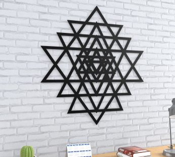 WALLCENTRE (ART BEYOND IMAGINATION) Metal Geometric Triangle Wall Art Hanging Showpiece (Black, Size: 1.5 x 1.5 ft)