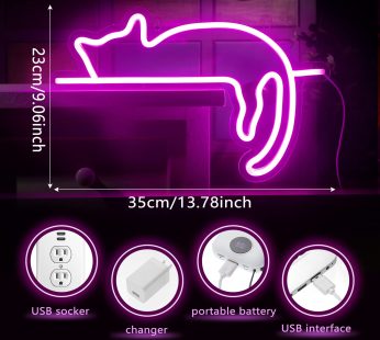 Cat Neon Signs for Wall Decor Neon Lights Car LED Light Table Decoration