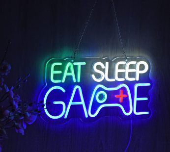 Game Room Decor EAT SLEEP GAME Dimmable LED Neon Sign Beer Bar Man Cave Bedroom Home Art Gaming Neon Light Signs Wall Artwork Sign