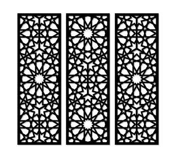 Home Gallery decorative arabesque style wooden wall art 3 panels 80×80 cm