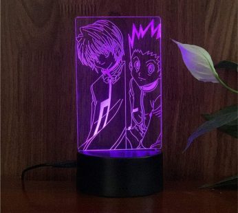 Decorative 3D Night Light, Optical Illusion Night Light, 16 Colors Changing Night Light lamp with USB Decorative Remote Table Desk Be. (Color : Hisoka Killua Gon Kurapika)