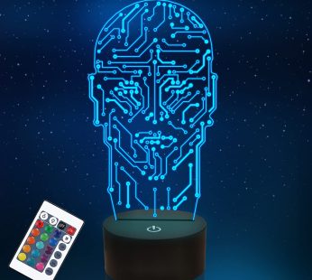 Computer Geek Gift, Night Light Brain Circuit Board 16 Colors Changing Touch & Remote Control, Kids Bedroom Decor as Xmas Holiday Birthday Gifts for Boys Girls