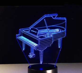 AZIMOM 3D Lamp Illusion Piano Night Light decor 7Colors Changing Led light for Kids Smart Touch Sensor Optical Illusion Bedside Lamps Bedroom Home Decoration for Kids Boys & Girls Women Birthday Gifts