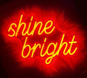 Neon Sign for Wall Décor – Room Décor for Teen Girls | Bedroom Décor | “Shine Bright” (Pink, Medium)