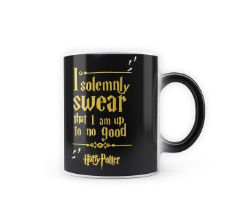 MC SID RAZZ Official Licensed by Warner Bros, USA – Harry Potter – I Solemnly Swear Morphing Magic Heat Sensitive Ceramic Cool Coffee & Tea, Cup Drinkware Mug with Coaster