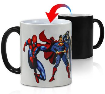 Color Changing Mug,Best Boys & Dad Gifts – Cool Superhero Heat Sensitive Magic Mug 11 oz Ceramic Coffee Chocolate Cup Funny Xmas Birthday Gift For Kids Father (Superhero)