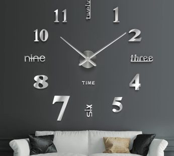 SOLEDI Wall Clock DIY Wall Clock Sticker Easy to Assemble Modern Silent Wall Clock Used to Decorate Blank Wall Home